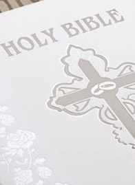 White Catholic Wedding Bible